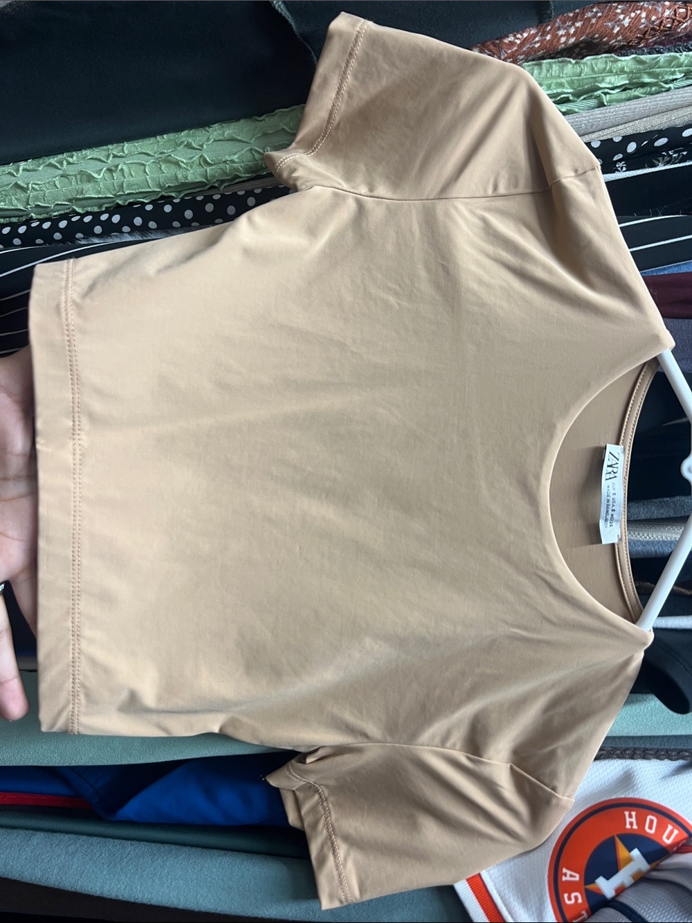 Zara Beige Crop Tee